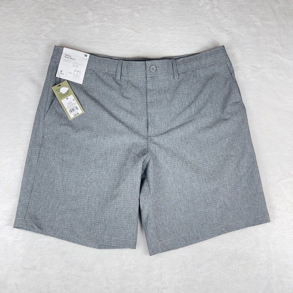 Goodfellow & Co Hybrid Swim Shorts Mens 38 Gray UPF 50+ 4-Way Stretch 9" Inseam